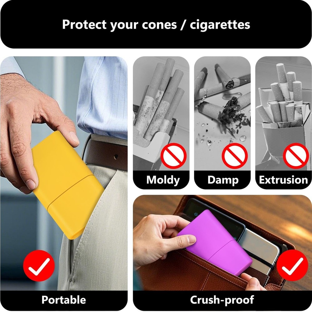5-Hole King Size Pre-Roll Cone Holder Case 4 Pack - Black