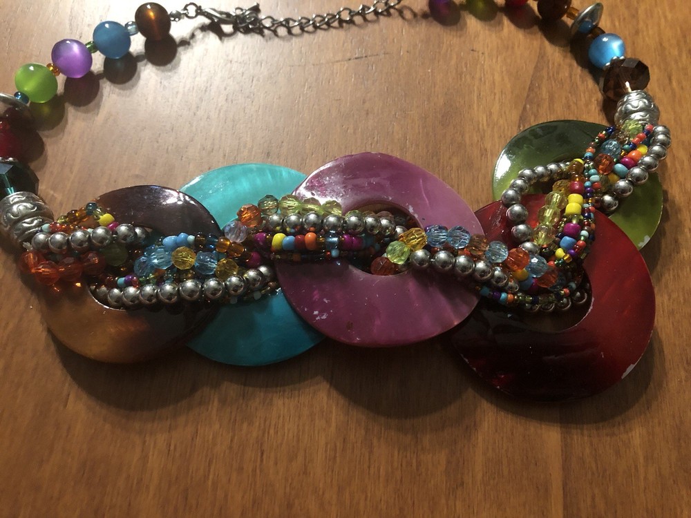 Boho artisan necklace ￼gently used statement piece