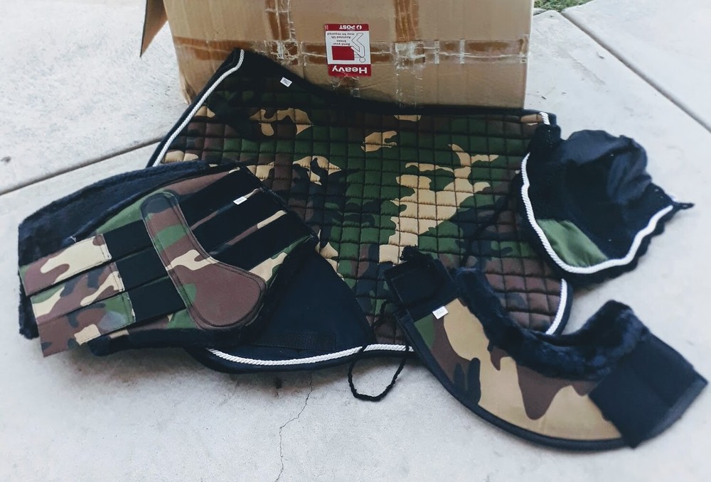 Green Camo Saddle Pad - Showjumping