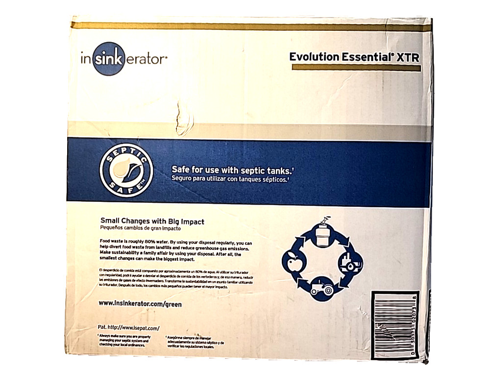 InSinkErator Essential XTR Garbage Disposal Evolution 3/4 HP Continuous Feed NEW