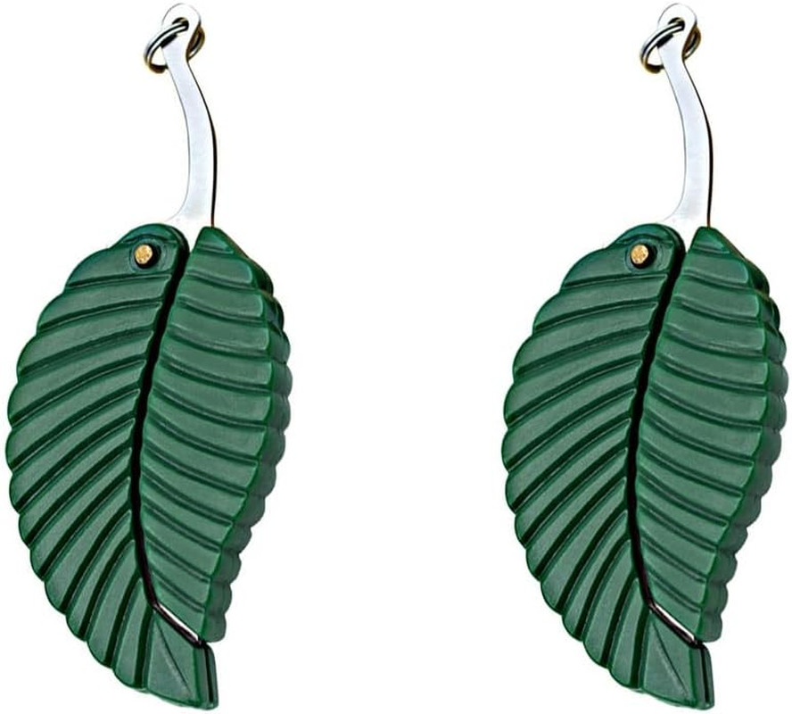2 Packs of Green Leaf Key Chain Multi -Function Pocket Outdoor Multi -Function T