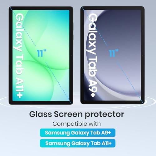 2-Pack Tempered Glass Screen Protector for Samsung Galaxy Tab A11 Aid Tool
