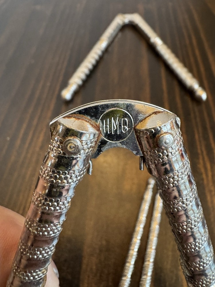 Vintage HMQ Manual Spring Jointed Nutcracker and 2 Picks