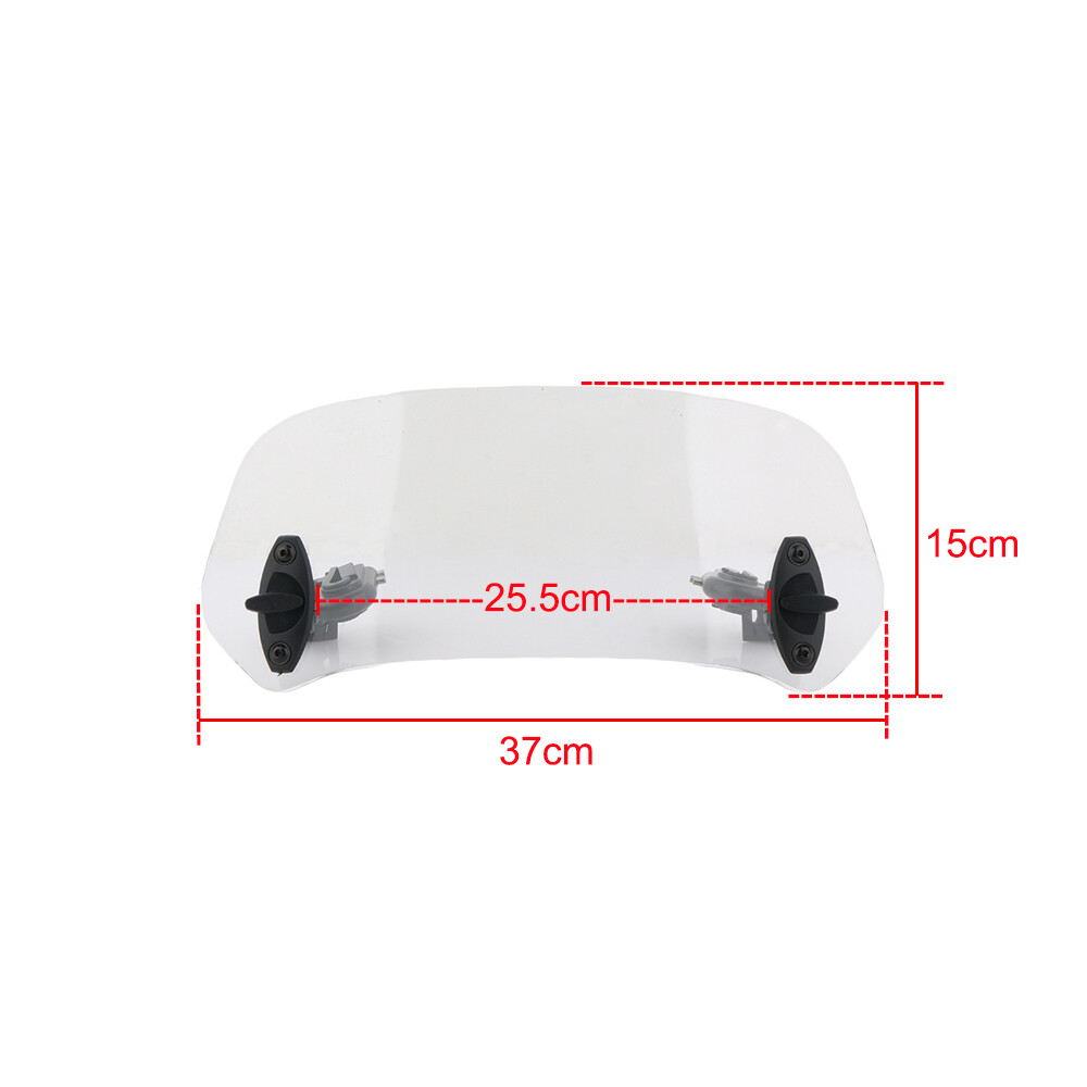 Motorcycle Universal Clip On Windshield Wind Screen Deflector Extension Spoiler
