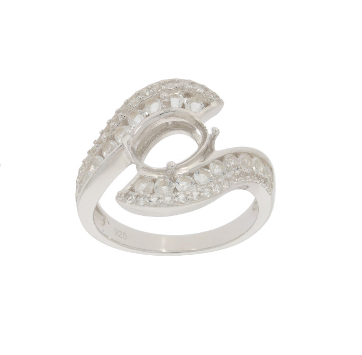 Sterling Silver Semi Mount Ring Setting Oval OV 9x7mm