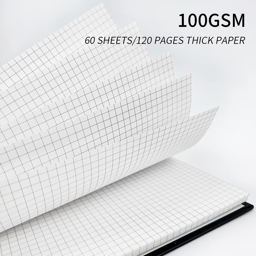 Graph Paper Notebook Spiral Notebook 8.5" x 11"-4 Pack Grid Paper Notebook Gr...