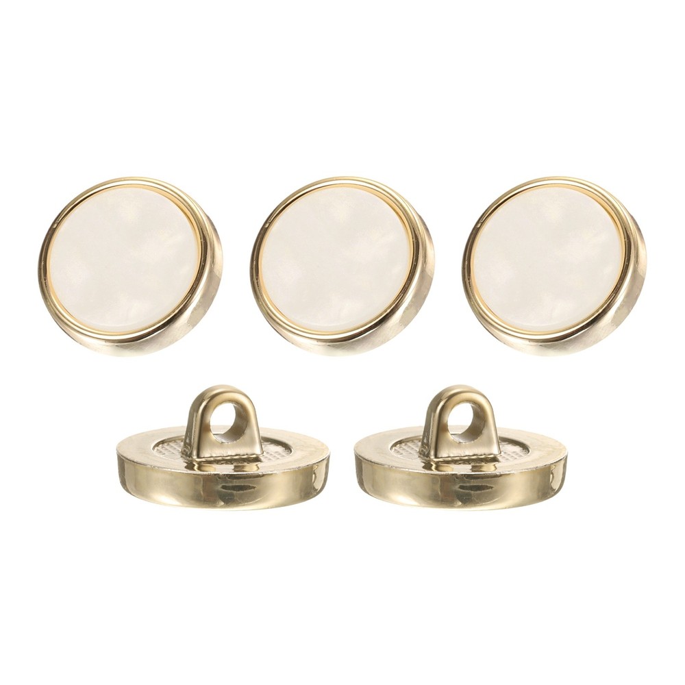 5Pcs Round Button, 18mm/0.7" Resin Decorative Pattern Button, White