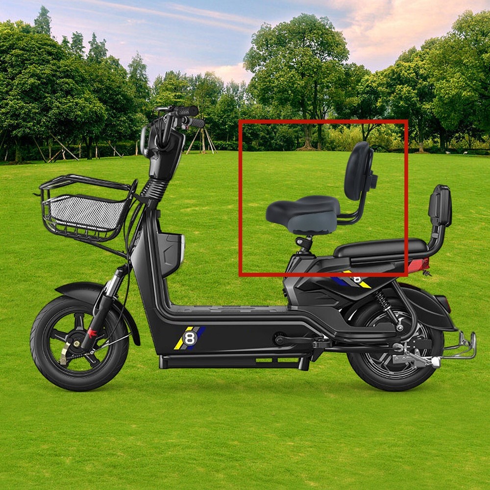 Large Backrest Saddle Bikes Bicycle Tricycle Saddle Seat with Backrest Black