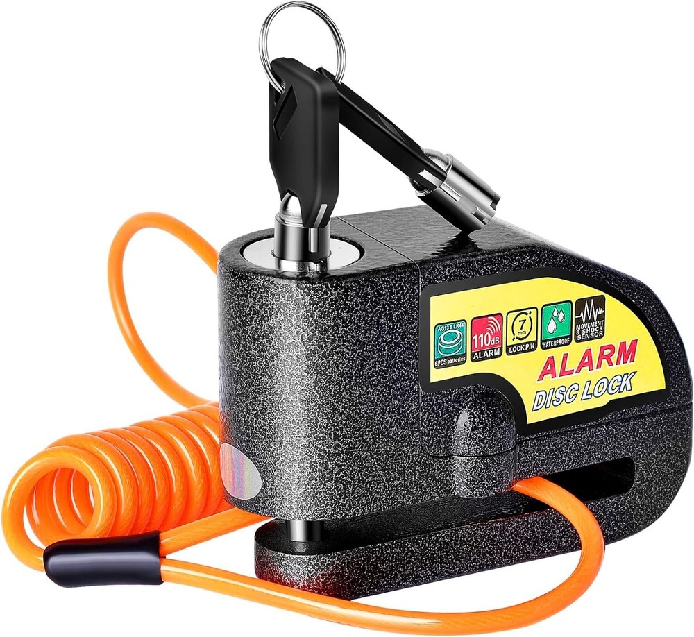 Durable Motorcycle Alarm Lock - 110dB Disc Brake Lock for Ultimate Security