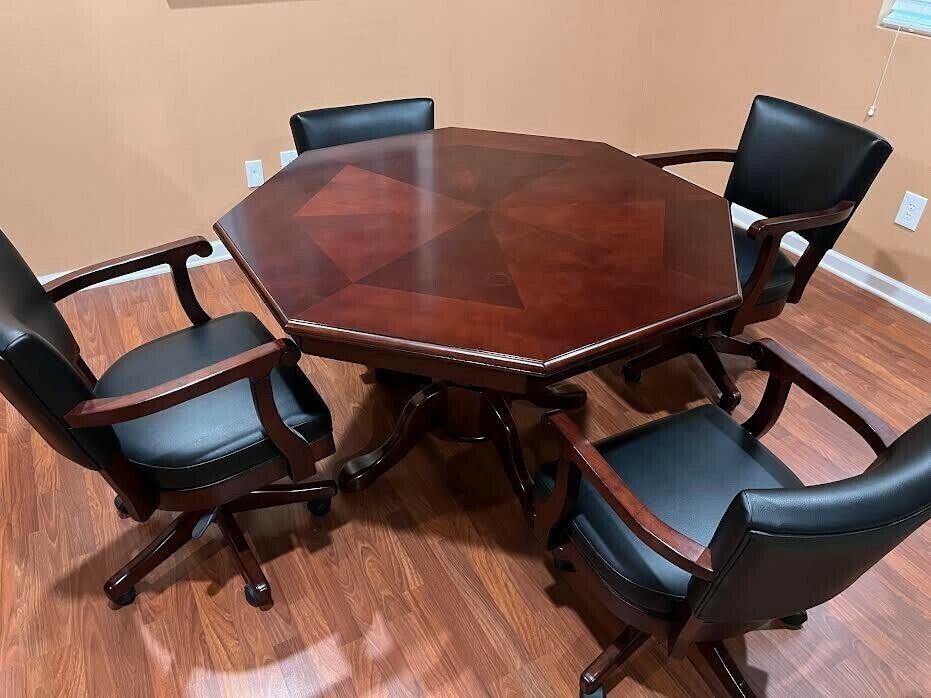 Poker Table + 4 chairs + poker chips