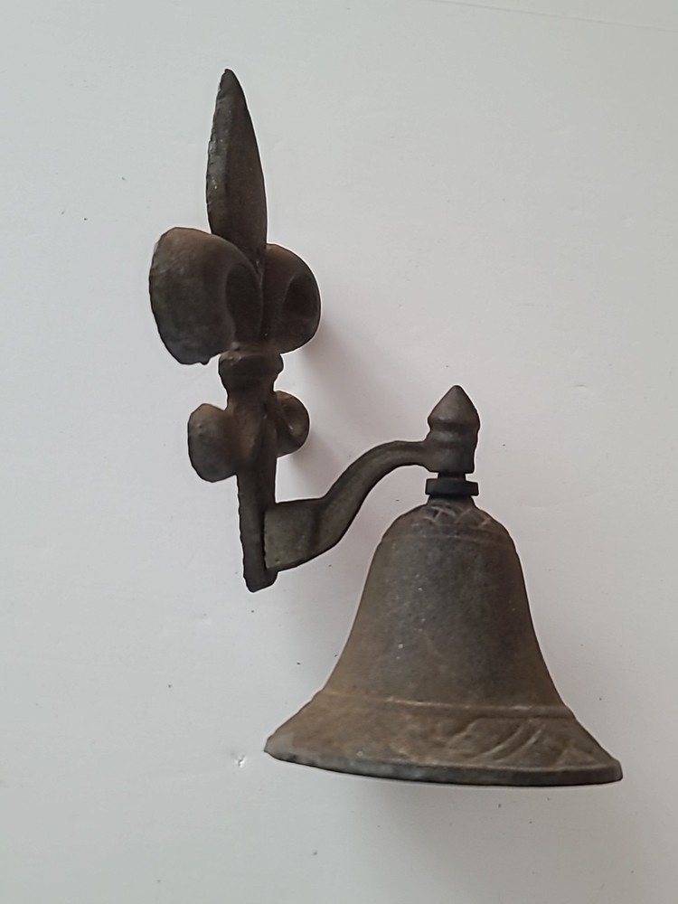 Vintage Heavy Cast Iron Bell Wall Mount