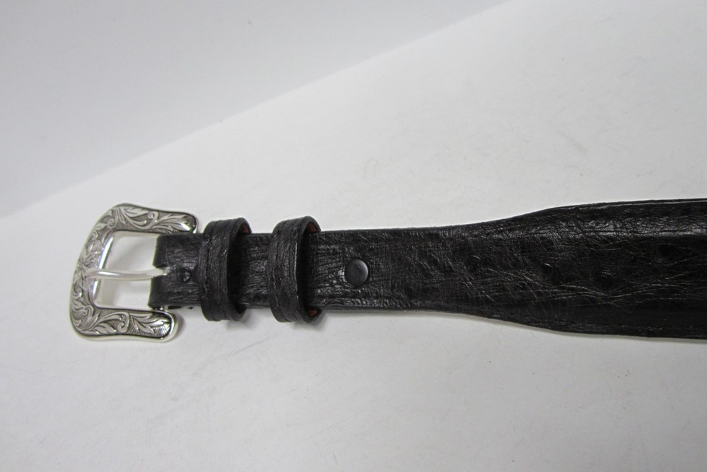 GENUINE OSTRICH BELTS , BLACK