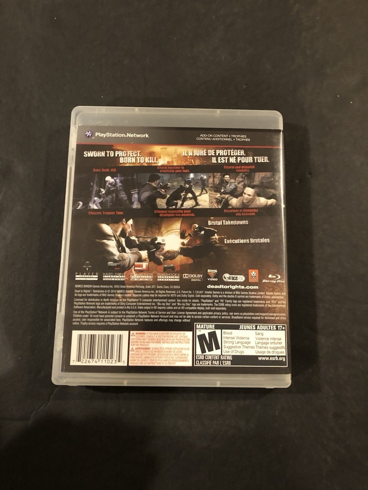 dead to rights retribution ps3 Case only