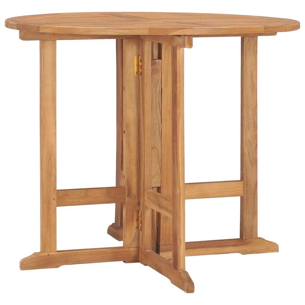 Dining Table Teak Solid Teak Wood Medium Foldable Dining Table
