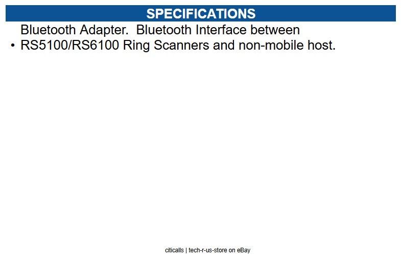Zebra BT-RS5X6-DNGL-01 Bluetooth Interface between RS5100/RS6100 Ring Scanners