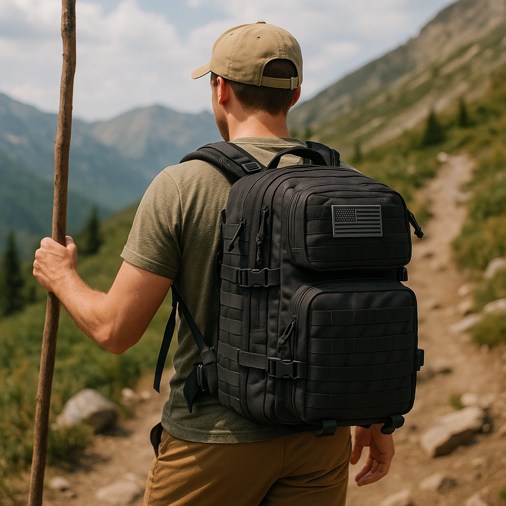 40L Tactical Military MOLLE Backpack 3-Day Assault Pack- Black