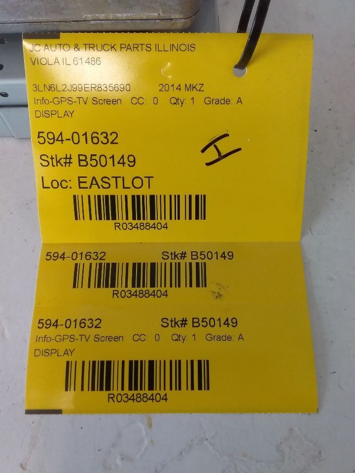 2013-2016 Lincoln MKZ Front Center Dash Screen