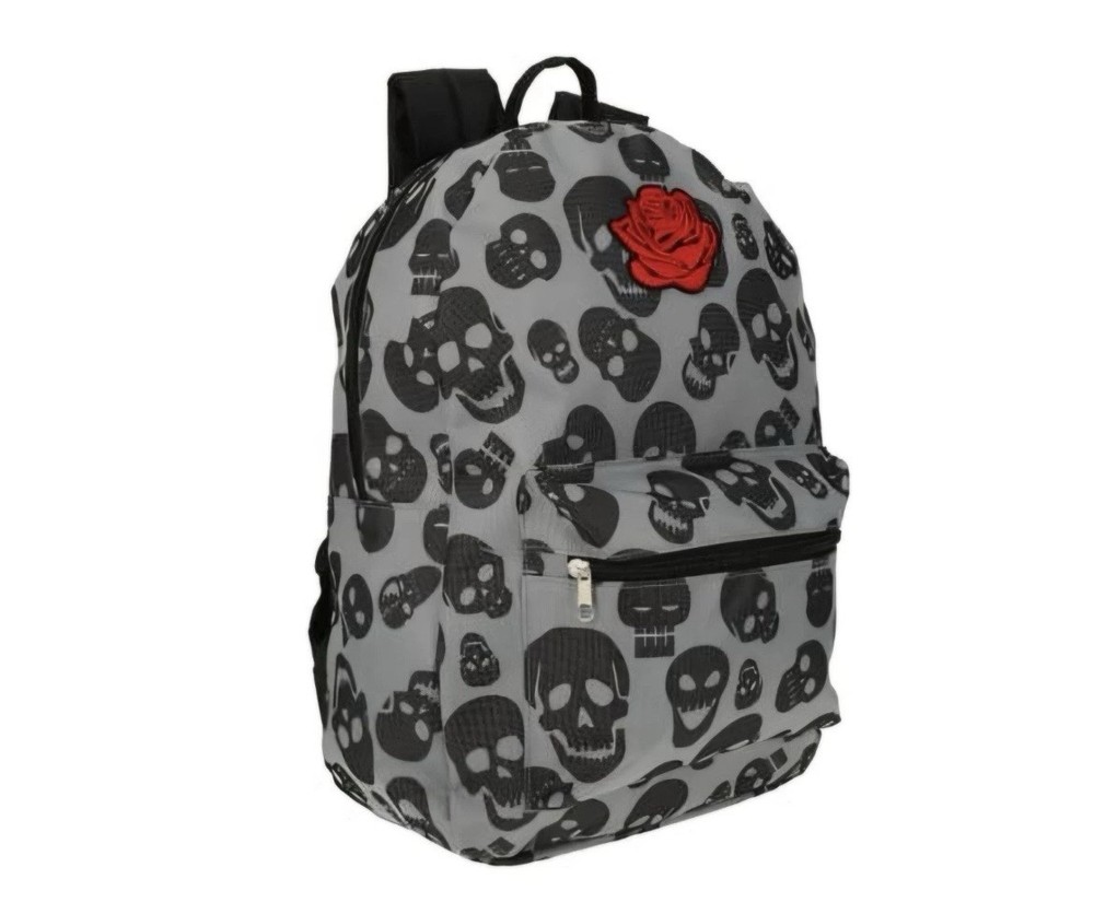 ROSE SKULLS PRINT EMO GOTH PUNK BACKPACK METROPACK NWT