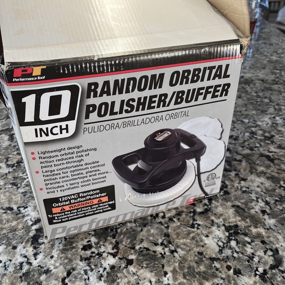 Performance Tool W50054 Random Orbital Buffer/Polisher, Black, 10 Inch