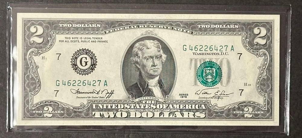 (4) Consecutive 1976 $2 Dollar Bills / Misaligned 3rd print Error / Uncirculated