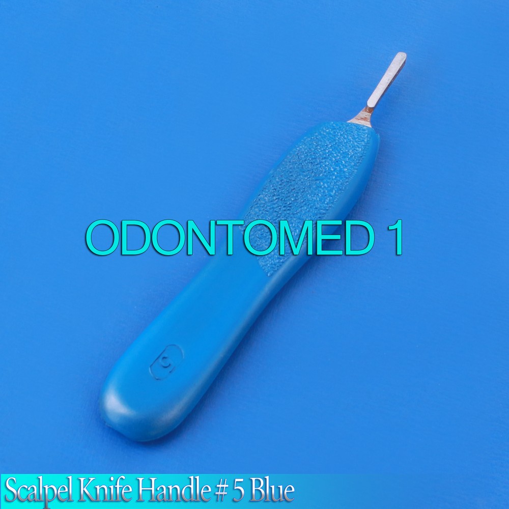 6 Scalpel Knife Handle # 5 Blue Plastic Grip, Surgical Instruments