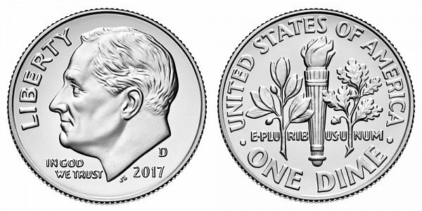 2017 P & D Uncirculated Roosevelt Dime From Mint Rolls