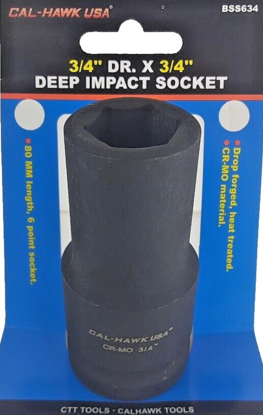 3/4" DR. X  3/4" DEEP IMPACT SOCKET 6-POINT Chromium-molybdenum CR-MO MATERIAL