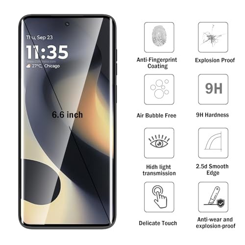 2 Pack 3D Compatible with/2023 Screen Protector,3D Full Motorola Edge 2024