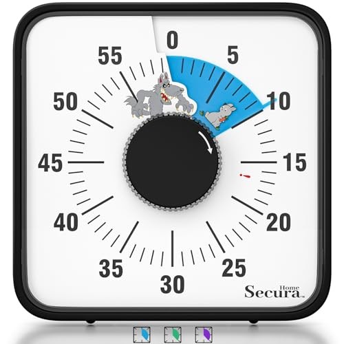SECURA 60-MINUTE VISUAL COUNTDOWN TIMER 7.5 OVERSIZE CLASSROOM T764 - BLUE