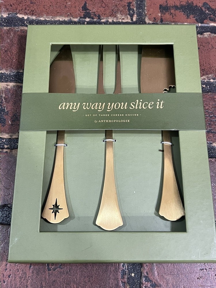 Anthropologie 3 Piece Cheese Knife Set