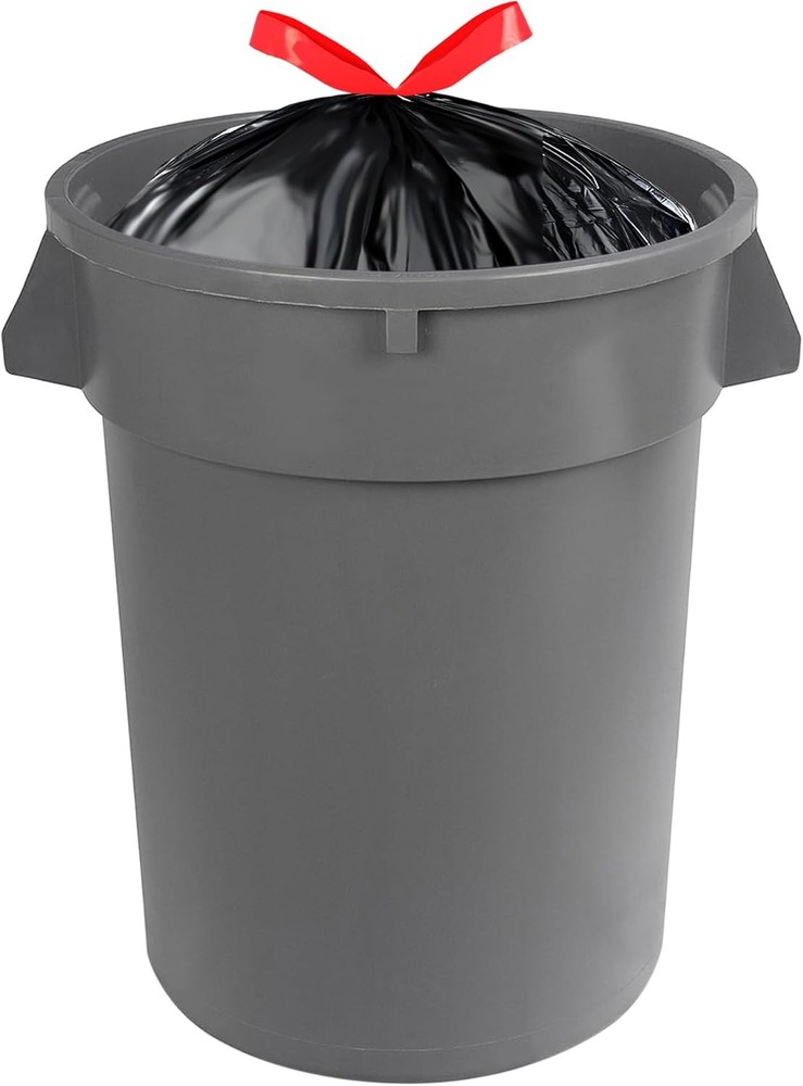 Amazon Basics Multipurpose Drawstring Trash Bags, 30 Gallon Capacity, Tear Resis