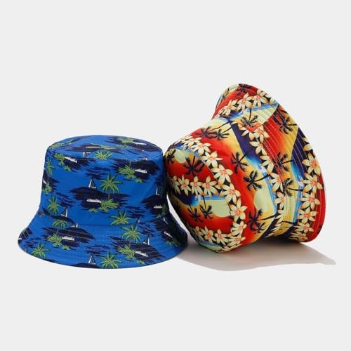 Bucket Hat for Men Women,Packable Reversible Printed One Size Coco Palm Tree