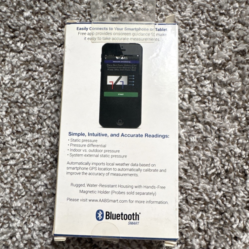 AAB Smart Tools SPM-100 Static Pressure Meter Manometer Bluetooth