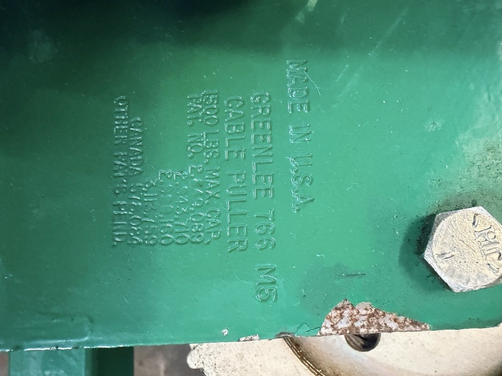 Greenlee 766 M5 Cable Puller 1500lbs Max Pull Complete