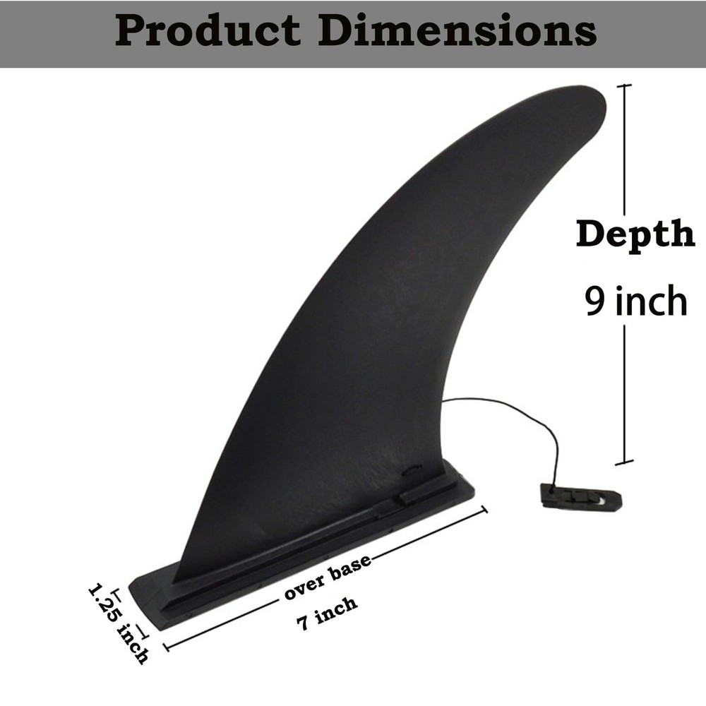 Jashem Surf Board Fin 9" Inflatable Paddleboard Replacement Fin for Paddle