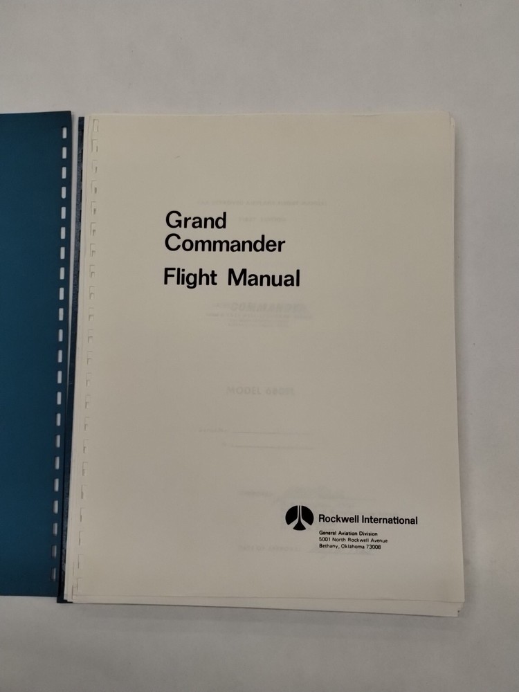 Grand Commander 1968 Model 680FL Flight Manual-Original
