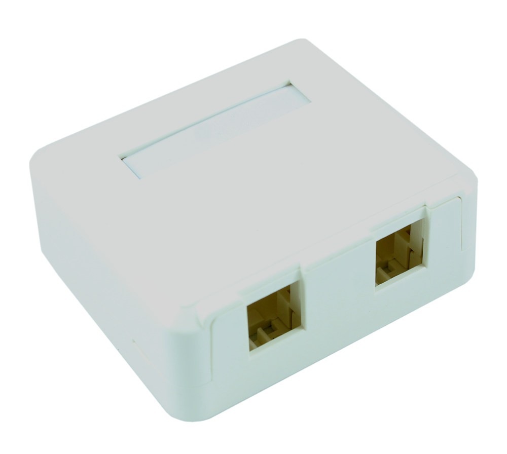 Wallplate: Surface Mount Type  Keystone  2 Hole - White