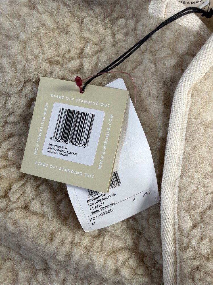 BINIBAMBA MERINO SNUGGLE JACKET SIZE MEDIUM Color Milk