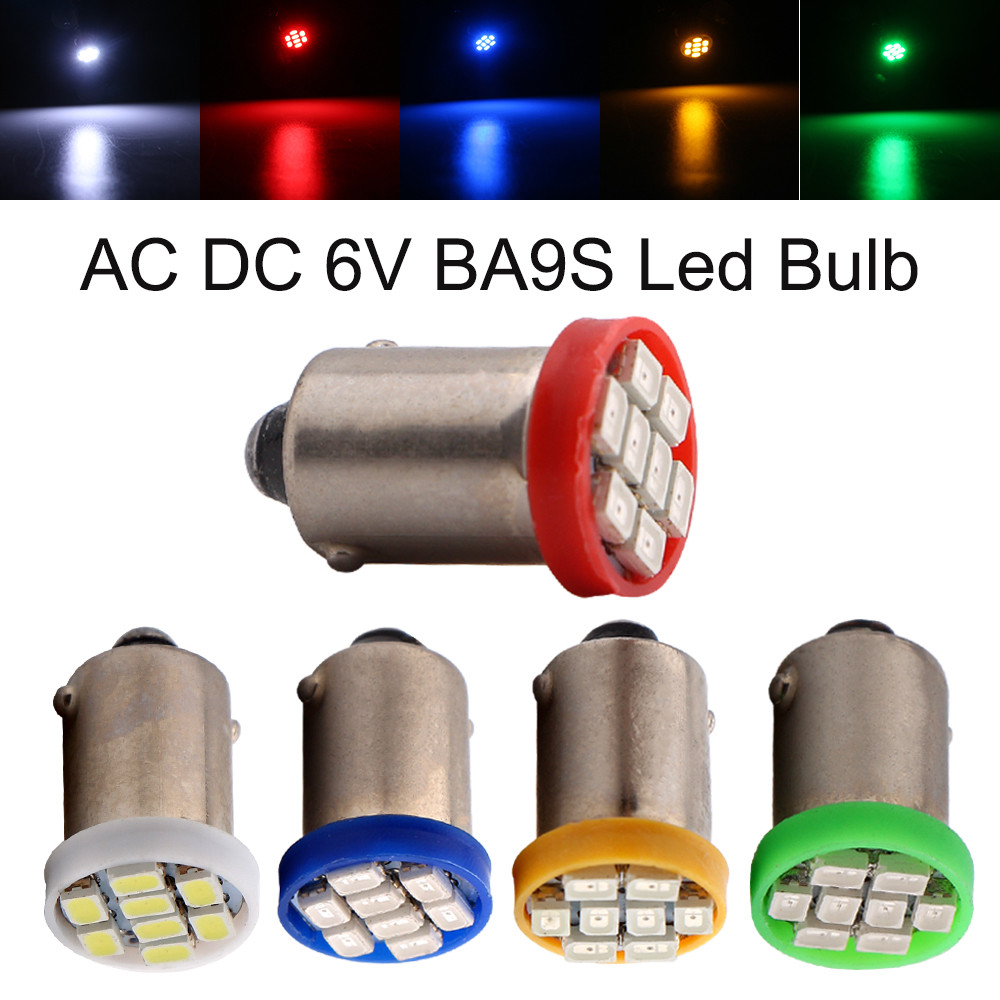 10Pcs/100Pcs DC AC 6V 6.3V BA9S 1889 1895 T11 T4W 1893 64111 LED Light Bulbs