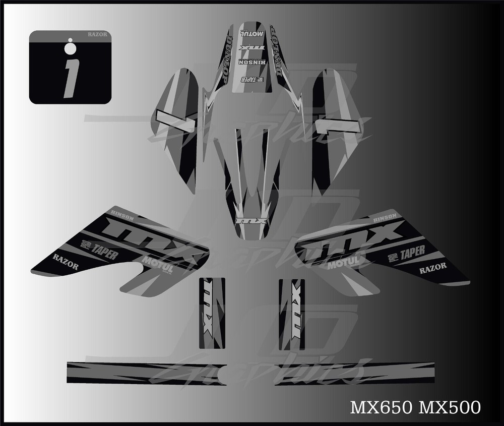 Razor MX500 MX650 graphics kit decals THICK AND HIGH GLOSS