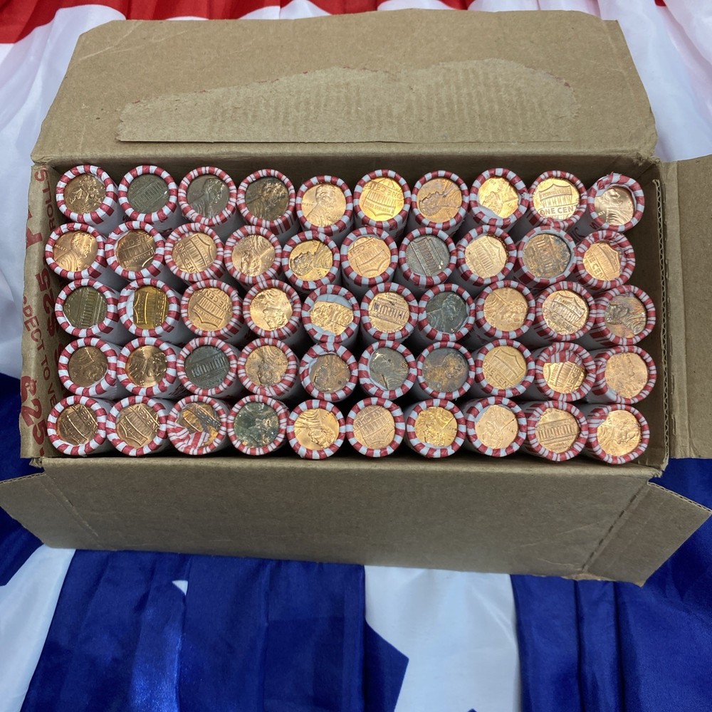 Lincoln Cent Penny Mixed Circulated Open Box Unsearched 50 Rolls $25