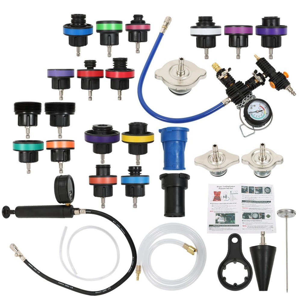 28Pcs Radiator Pressure Tester Vacuum Type System Kit