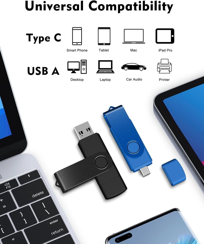 512 GB USB 2.0 Dual USB and USB-C Flash Drive