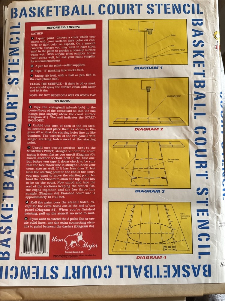 Basketball Court stencil