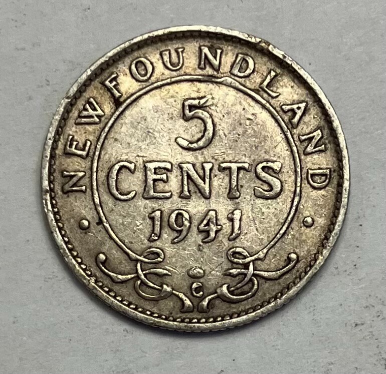 1941 Newfoundland Silver 5 Cents