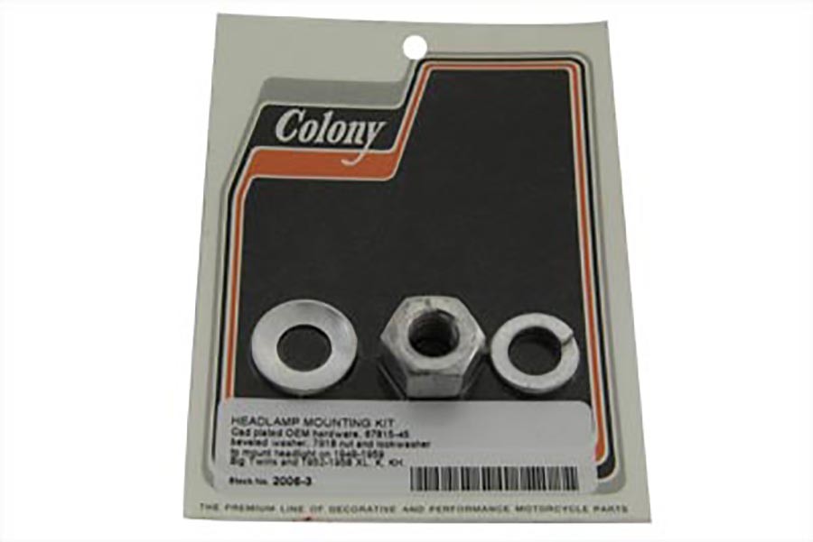 Round Headlamp Mount Kit Cadmium for Harley-Davidson