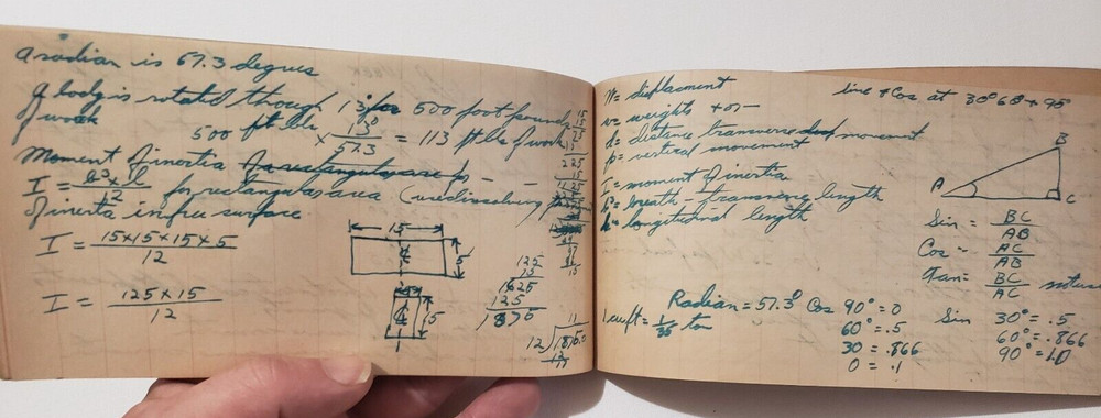 RARE 1947 NAVY OFFICERS NUCLEAR ATOMIC BOMB EXPLOSION SHIP TRAINING NOTEBOOK