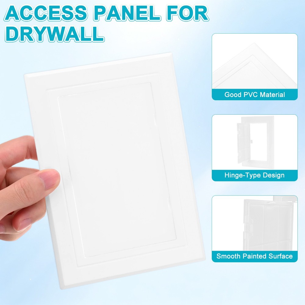 2-Pack Access Panel for Drywall, 3.7x6" Plastic Wall Hole Covers [White]