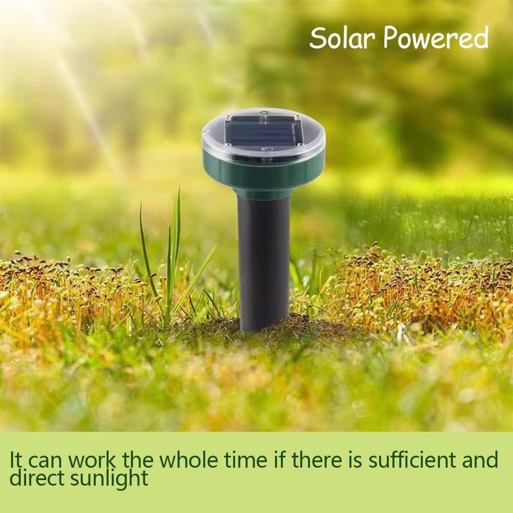 Mole Repellent Solar Powered 10 Pack Snake Ultrasonic, Green