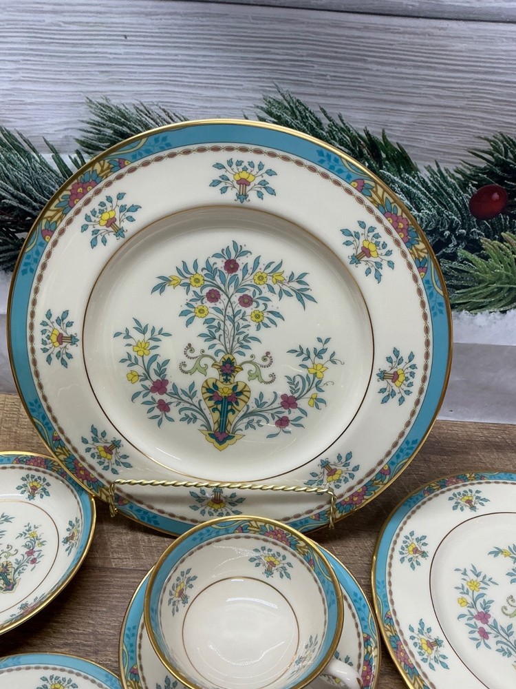 Lenox Fine China BLUE TREE Pattern Gold Backstamp 6 PC PLACE SETTING - BEAUTIFUL